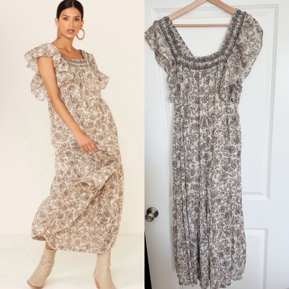 Free People Bonita Floral Midi Dress Sz M - Picture 4 of 6